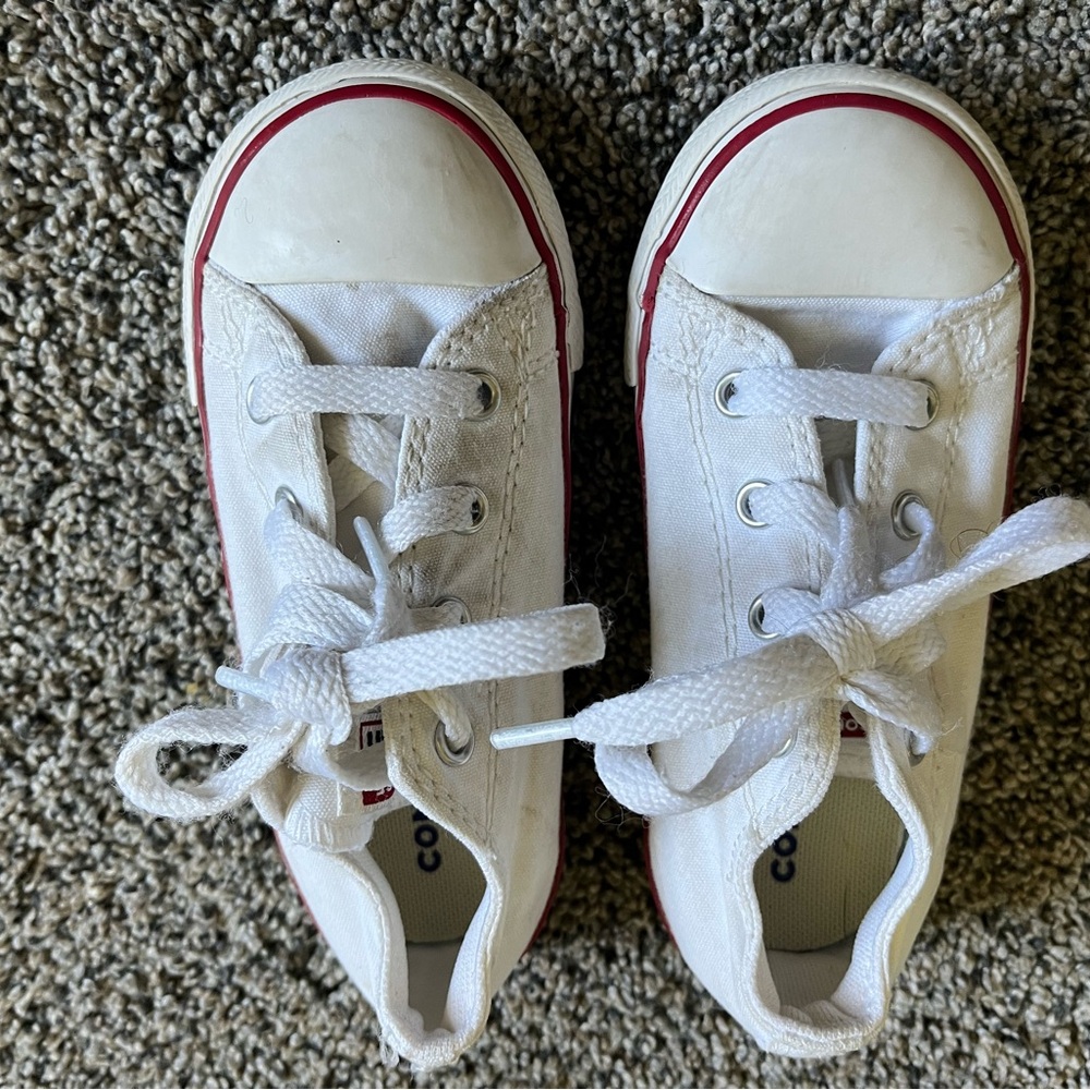 Converse Kids White and Red Sneakers